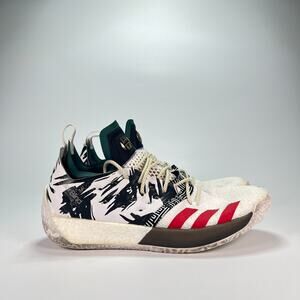 Adidas Harden Vol. 2 White Black Basketball Sneakers Shoes F34206 Men's Size 12